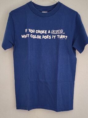 Blue Graphic Short-Sleeve Tee - Humorous Text